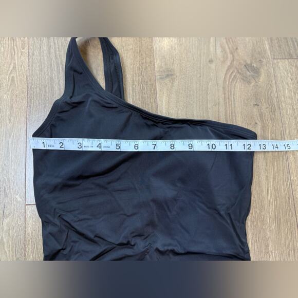 NWT Andie Swim The Nantucket One Shoulder One Piece Black Swimsuit Sz Sm Tall - Picture 3 of 8